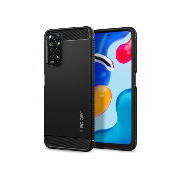 Xiaomi Redmi Note 11/Note 11S ütésálló hátlap - Spigen Rugged Armor - fekete