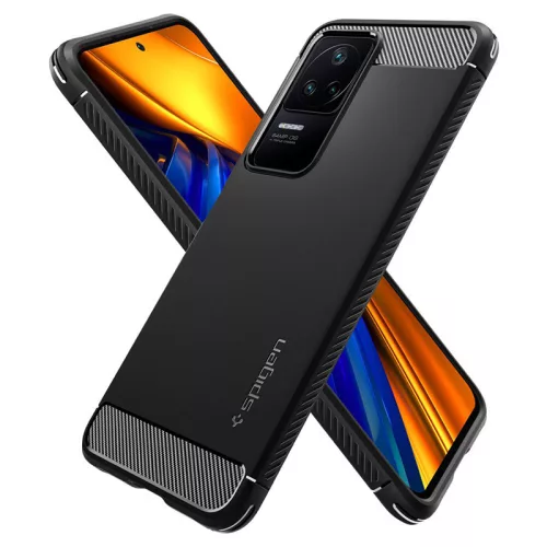 Xiaomi Poco F4 ütésálló hátlap - Spigen Rugged Armor - fekete