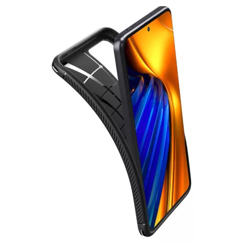 Xiaomi Poco F4 ütésálló hátlap - Spigen Rugged Armor - fekete