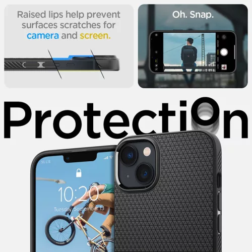 Apple iPhone 14 ütésálló hátlap - Spigen Liquid Air - fekete