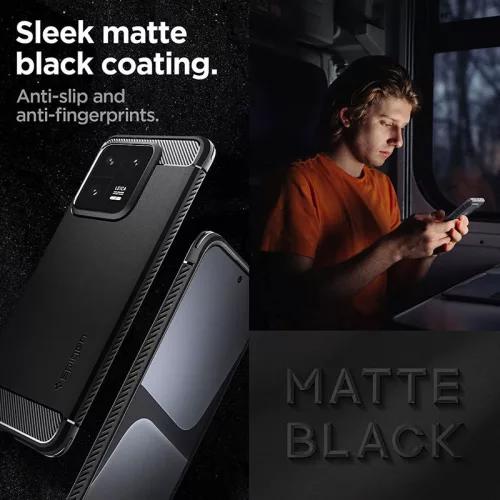Xiaomi 13 Pro ütésálló hátlap - Spigen Rugged Armor - fekete