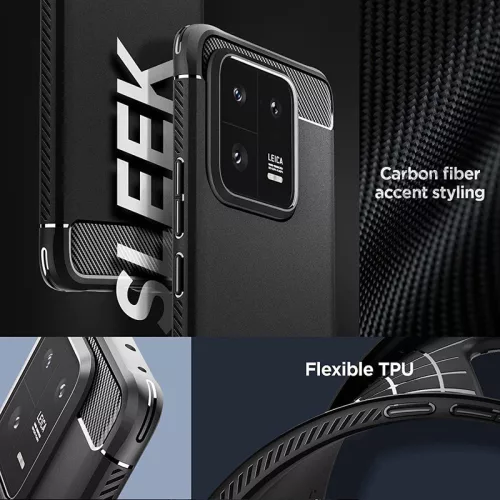Xiaomi 13 Pro ütésálló hátlap - Spigen Rugged Armor - fekete