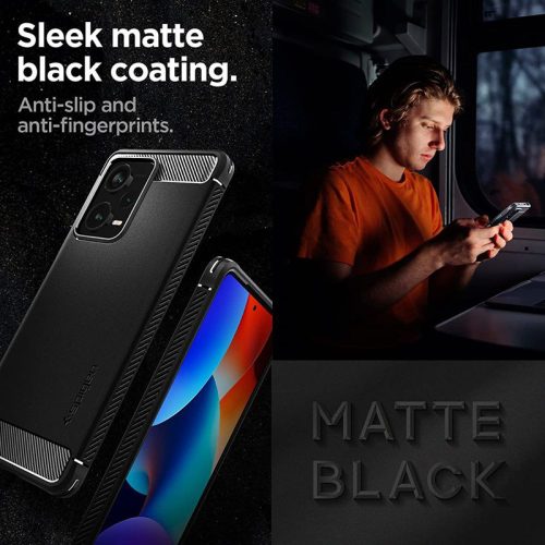 Xiaomi Redmi Note 12 Pro+ 5G ütésálló hátlap - Spigen Rugged Armor - fekete