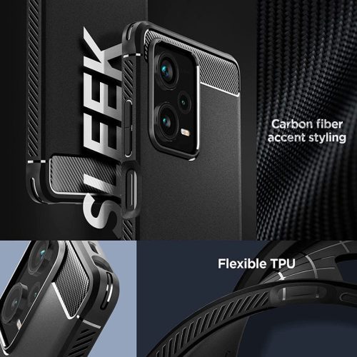 Xiaomi Redmi Note 12 Pro+ 5G ütésálló hátlap - Spigen Rugged Armor - fekete