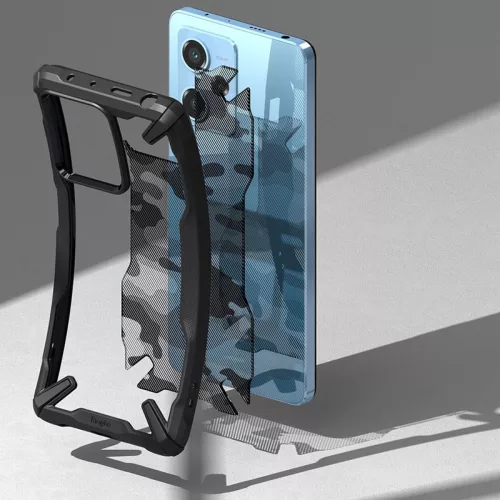 Xiaomi Redmi Note 12 Pro 5G/Poco X5 Pro 5G ütésálló hátlap - Ringke Fusion X -  terepszínű fekete