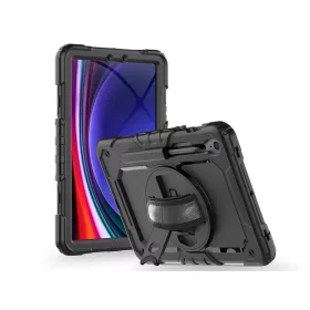   Samsung X510/X516B Galaxy Tab S9 FE 10.9 ütésálló tablet tok 360 fokos          védelemmel, 4H kijelzővédő üveggel - Tech-Protect Solid - fekete (ECO           csomagolás)