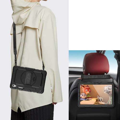 Samsung X510/X516B Galaxy Tab S9 FE 10.9 ütésálló tablet tok 360 fokos          védelemmel, 4H kijelzővédő üveggel - Tech-Protect Solid - fekete (ECO           csomagolás)