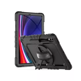   Samsung X610/X616B Galaxy Tab S9 FE+ 12.4 / X810/X816B Galaxy Tab S9+ 12.4      ütésálló tablet tok 360 fokos védelemmel, 4H kijelzővédő üveggel - Tech-Protect Solid - fekete  (ECO csomagolás)