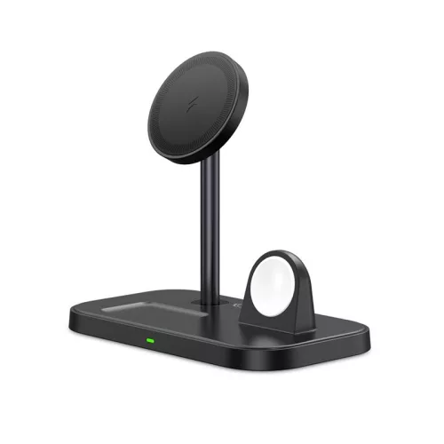 Tech-Protect Qi univerzális vezeték nélküli töltő állomás - 15W - Tech-Protect  A22 3in1 Wireless Charger for Phone + Watch + Earphone - fekete