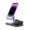 Tech-Protect Qi univerzális vezeték nélküli töltő állomás - 15W - Tech-Protect  A22 3in1 Wireless Charger for Phone + Watch + Earphone - fekete