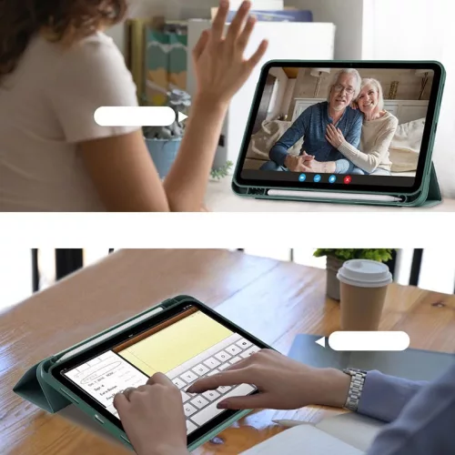 Apple iPad 10.9 (2022) tablet tok (Smart Case) on/off funkcióval, Apple Pencil  tartóval - Tech-Protect - cactus green (ECO csomagolás)
