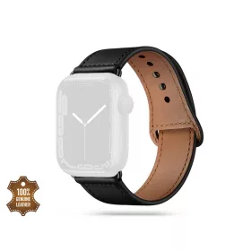   Apple Watch valódi bőrből készült óraszíj - Tech-Protect Leatherfit - 38/40/41  mm - fekete