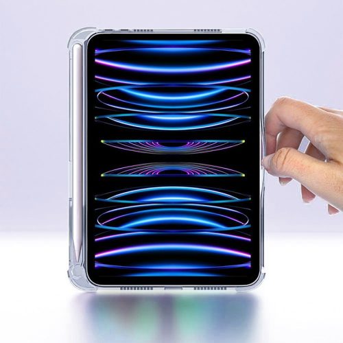 Apple iPad Pro 12.9 (2020/2021/2022) tablet tok (Smart Case) on/off funkcióval, Apple Pencil tartóval - Tech-Protect Hybrid - black (ECO csomagolás)