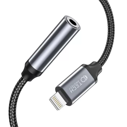 Tech-Protect lightning - 3.5 mm jack adapter - Tech-Protect UltraBoost Lightningto 3,5 mm Jack adapter - fekete/szürke