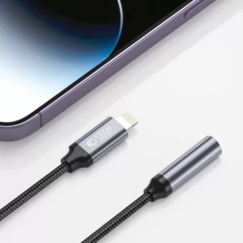 Tech-Protect lightning - 3.5 mm jack adapter - Tech-Protect UltraBoost Lightningto 3,5 mm Jack adapter - fekete/szürke