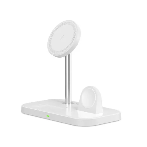 Tech-Protect Qi univerzális vezeték nélküli töltő állomás - 15W - Tech-Protect  A22 3in1 Wireless Charger for Phone + Watch + Earphone - fehér