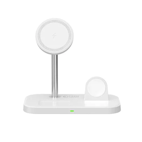 Tech-Protect Qi univerzális vezeték nélküli töltő állomás - 15W - Tech-Protect  A22 3in1 Wireless Charger for Phone + Watch + Earphone - fehér