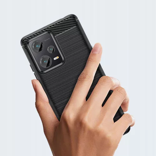Xiaomi Redmi Note 12 5G/Poco X5 5G szilikon hátlap - Tech-Protect Carbon -      fekete