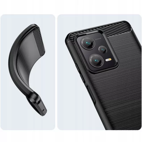 Xiaomi Redmi Note 12 5G/Poco X5 5G szilikon hátlap - Tech-Protect Carbon -      fekete