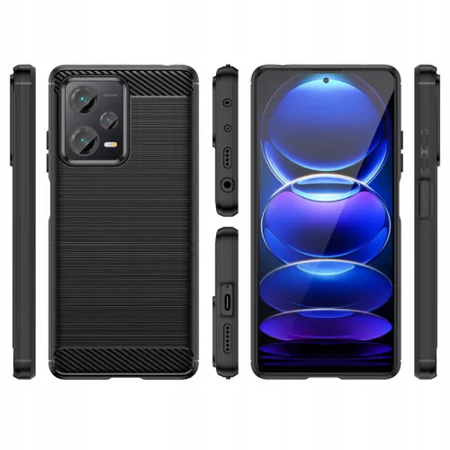 Xiaomi Redmi Note 12 5G/Poco X5 5G szilikon hátlap - Tech-Protect Carbon -      fekete