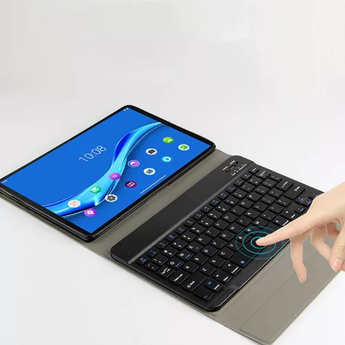 Lenovo Tab M10 10.1 (3rd Gen.) TB-328 tablet tok (Smart Case) on/off funkcióval,billentyűzettel - Tech-Protect - black (ECO csomagolás)