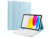 Apple iPad 10.9 (2022)  tablet tok (Smart Case) on/off funkcióval, Apple Pencil tartóval, billentyűzettel - Tech-Protect - blue (ECO csomagolás)