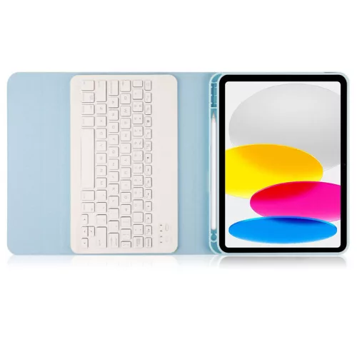 Apple iPad 10.9 (2022)  tablet tok (Smart Case) on/off funkcióval, Apple Pencil tartóval, billentyűzettel - Tech-Protect - blue (ECO csomagolás)