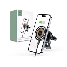   Tech-Protect Qi vezeték nélküli, szellőzőrácsba illeszthető autós               tartó/gyorstöltő MagSafe vezeték nélküli funkcióval - Tech-Protect MM15W-V5 -   fekete