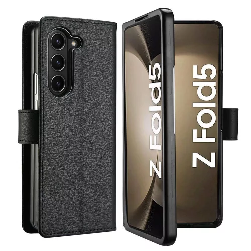 Tech-Protect Wallet flipes bőrtok hátlap - Samsung SM-F946 Galaxy Z Fold 5 - fekete