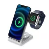 Tech-Protect Qi univerzális vezeték nélküli töltő állomás - 15W - Tech-Protect  A20 3in1 Wireless Charger for Phone + Watch + Earphone - fehér