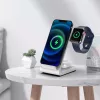 Tech-Protect Qi univerzális vezeték nélküli töltő állomás - 15W - Tech-Protect  A20 3in1 Wireless Charger for Phone + Watch + Earphone - fehér