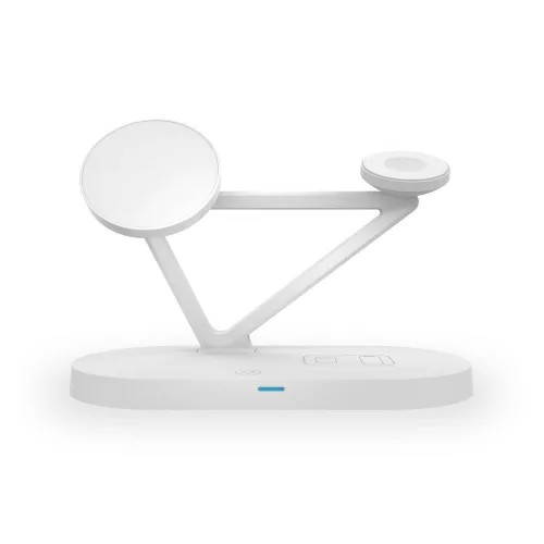 Tech-Protect Qi univerzális vezeték nélküli töltő állomás - 15W - Tech-Protect  A13 3in1 Wireless Charger for Phone + Watch + Earphone - fehér