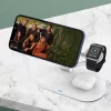 Tech-Protect Qi univerzális vezeték nélküli töltő állomás - 15W - Tech-Protect  A13 3in1 Wireless Charger for Phone + Watch + Earphone - fehér