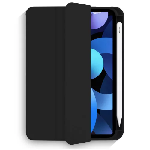 Apple iPad Mini 6 (2021) tablet tok (Smart Case) on/off funkcióval, Apple Penciltartóval - Tech-Protect - fekete (ECO csomagolás)