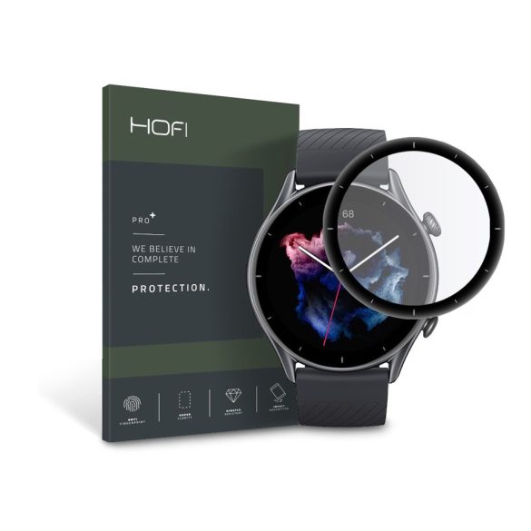 HOFI Hybrid Pro+ Glass üveg képernyővédő fólia - Xiaomi Huami Amazfit GTR 3 -   fekete