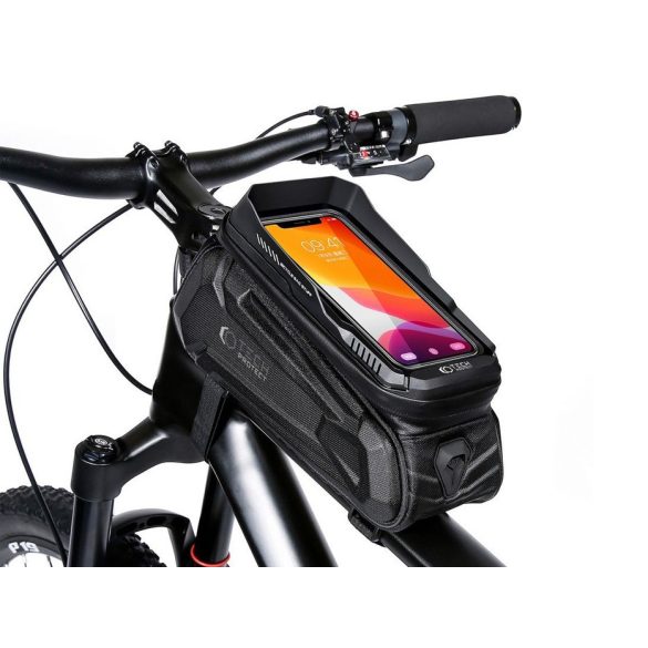 Univerzális kerékpárra szerelhető, por- és cseppálló telefontartó táska -       Tech-Protect XT5 Bike Mount - fekete