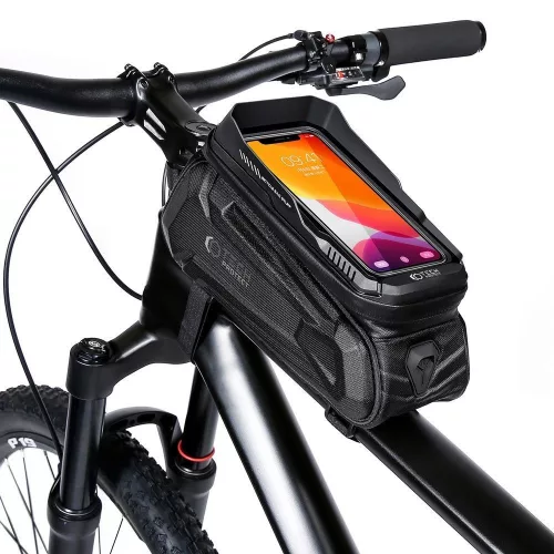 Univerzális kerékpárra szerelhető, por- és cseppálló telefontartó táska -       Tech-Protect XT5 Bike Mount - fekete