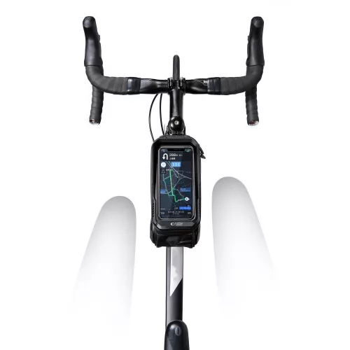Univerzális kerékpárra szerelhető, por- és cseppálló telefontartó táska -       Tech-Protect XT5 Bike Mount - fekete