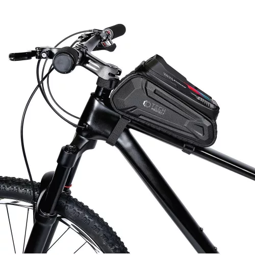 Univerzális kerékpárra szerelhető, por- és cseppálló telefontartó táska -       Tech-Protect XT5 Bike Mount - fekete