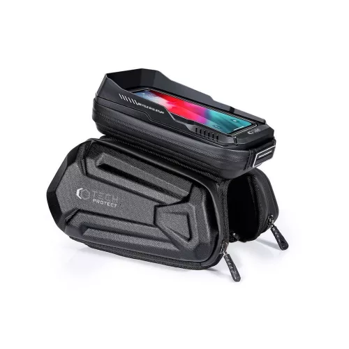 Univerzális kerékpárra szerelhető, por- és cseppálló telefontartó táska -       Tech-Protect XT6 Bike Mount - fekete
