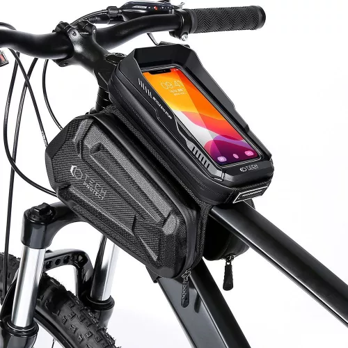 Univerzális kerékpárra szerelhető, por- és cseppálló telefontartó táska -       Tech-Protect XT6 Bike Mount - fekete