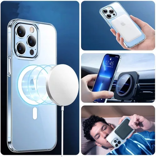 Apple iPhone 13 Pro szilikon hátlap - Tech-Protect Magmat Magsafe - átlátszó