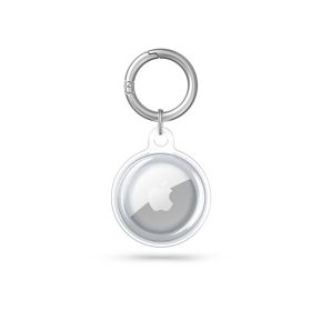   Szilikon védőtok és rögzítő kulcstartó Apple AirTag nyomkövetőhöz - átlátszó (  ECO csomagolás)