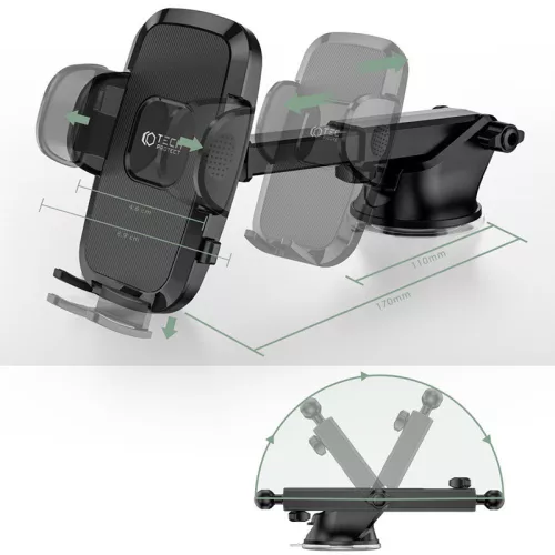 Univerzális műszerfalra/szélvédőre helyezhető PDA/GSM autós tartó - Tech-ProtectUniversal Windshield Dashboard Car Mount V3W-D/B - fekete