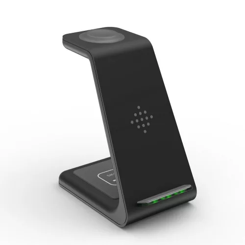 Tech-Protect Qi univerzális vezeték nélküli töltő állomás - Tech-Protect A8 3in1Wireless Charger for Phone + Watch + Earphone - fekete
