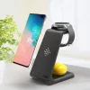 Tech-Protect Qi univerzális vezeték nélküli töltő állomás - Tech-Protect A7     3in1Wireless Charger for Phone + Samsung Galaxy Watch + Earphone - fekete