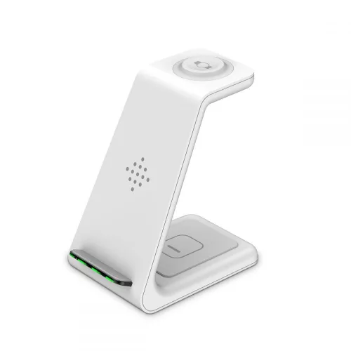 Tech-Protect Qi univerzális vezeték nélküli töltő állomás - Tech-Protect A7     3in1Wireless Charger for Phone + Samsung Galaxy Watch + Earphone - fehér