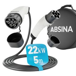   Absina 22kW, 32A, 3 fázisú, 5m elektromos autó töltőkábel