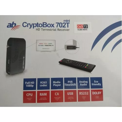 AB Cryptobox 702T DVB-T2 HEVC földi sugárzású beltéri egység