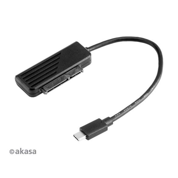 AKASA Akasa USB3.1 Type-C kábel 2,5" SATA SSD ÉS HDD adapter - 20cm - AK-AU3-06BK